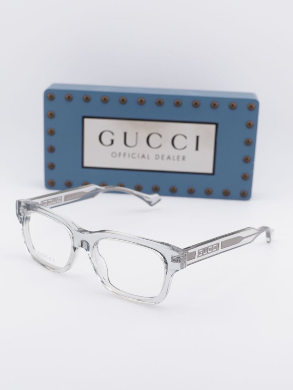 Gucci GG1731O 003 Rectangle Eyeglasses - Transparent Grey 54mm